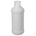 16 oz. White HDPE Modern Round Bottle with 28/400 White Ribbed Polypropylene Child-Resistant Cap (CRC) with F217 Liner