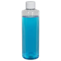 8 oz. Clear PET Cylindrical Bottle with 24/410 White Ribbed Cap with F217 Liner