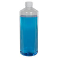 32 oz. Clear PET Cylindrical Bottle with 28/410 White Ribbed Cap with F217 Liner
