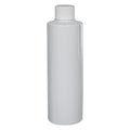 8 oz. White PVC Cylindrical Bottle with 24/410 White Ribbed Cap with F217 Liner