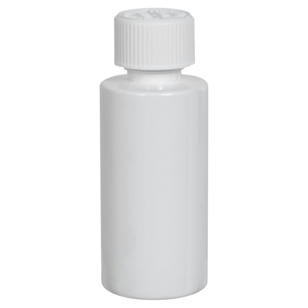 8 oz. White PET Cylindrical Bottle with 24/400 White Ribbed Polypropylene Child-Resistant Cap (CRC) with F217 Liner