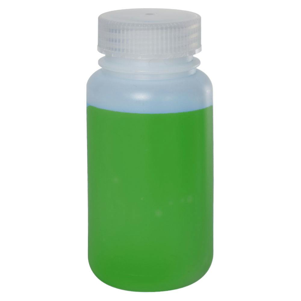 250mL HDPE Wide Mouth Bottle with 43/415 Polypropylene Cap