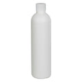 8 oz. White HDPE Cosmo Bottle with 24/410 White Ribbed Cap with F217 Liner