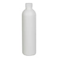 8 oz. White HDPE Cosmo Bottle with 24/400 White Ribbed Polypropylene Child-Resistant Cap (CRC) with F217 Liner