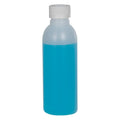 2 oz. Natural HDPE Cosmo Bottle with 20/400 White Ribbed Polypropylene Child-Resistant Cap (CRC) with F217 Liner