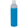 8 oz. Natural HDPE Cosmo Bottle with 24/410 White Ribbed Cap with F217 Liner