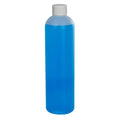 12 oz. Natural HDPE Cosmo Bottle with 24/410 White Ribbed Cap with F217 Liner