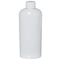 4 oz. White PET Cosmo Oval Bottle with 20/410 White Ribbed Cap with F217 Liner
