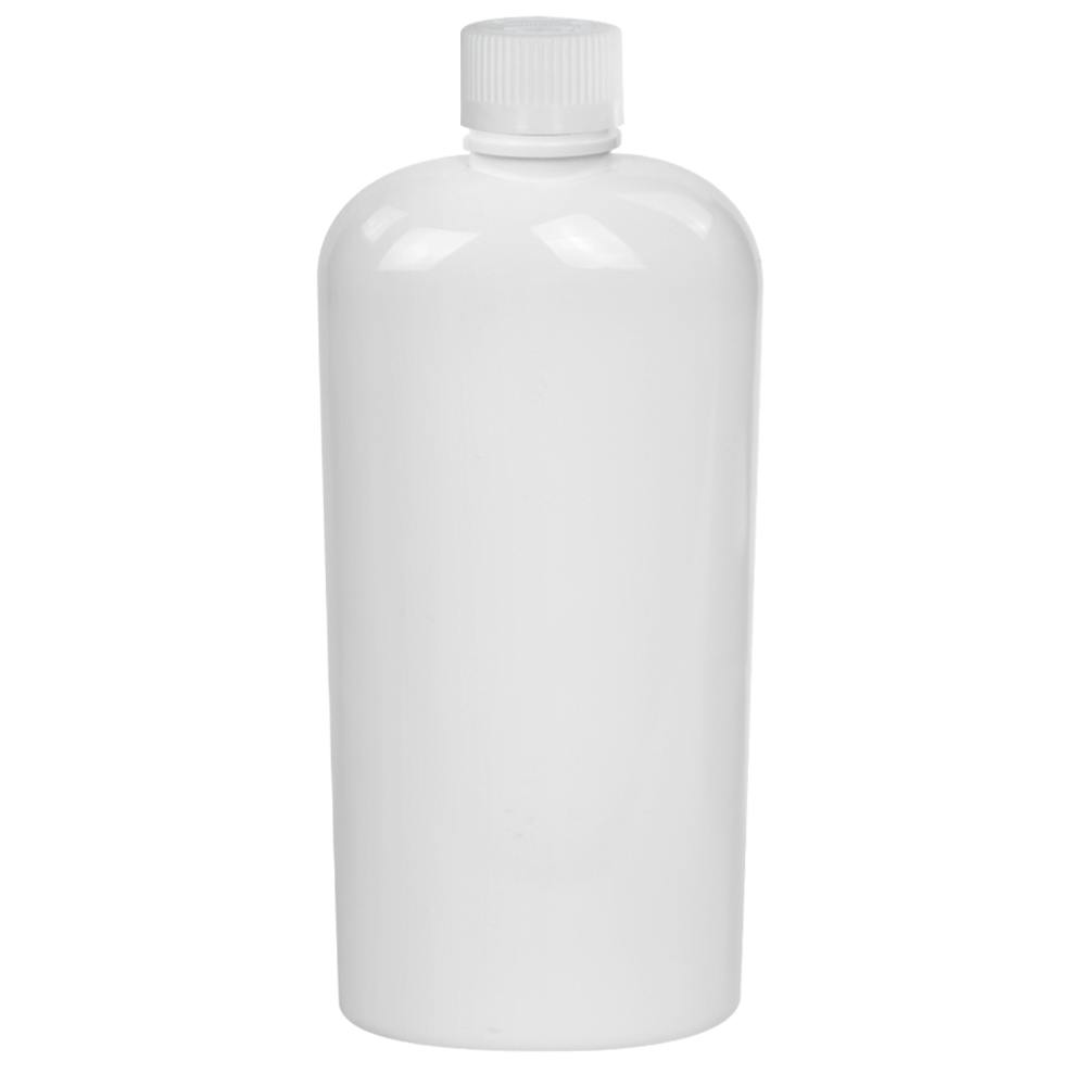 4 oz. White PET Cosmo Oval Bottle with 20/400 White Ribbed Polypropylene Child-Resistant Cap (CRC) with F217 Liner