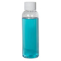 2 oz. Clear PET High Clarity Cosmo Round Bottle with 20/410 White Ribbed Cap with F217 Liner
