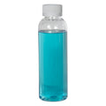 2 oz. Clear PET High Clarity Cosmo Round Bottle with 20/400 White Ribbed Polypropylene Child-Resistant Cap (CRC) with F217 Liner