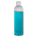 3 oz. Clear PET High Clarity Cosmo Round Bottle with 20/410 White Ribbed Cap with F217 Liner