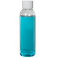 4 oz. Clear PET High Clarity Cosmo Round Bottle with 24/410 White Ribbed Cap with F217 Liner