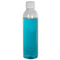 6 oz. Clear PET High Clarity Cosmo Round Bottle with 24/410 White Ribbed Cap with F217 Liner