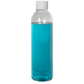 8 oz. Clear PET High Clarity Cosmo Round Bottle with 24/410 White Ribbed Cap with F217 Liner