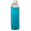 16 oz. Clear PET High Clarity Cosmo Round Bottle with 24/410 White Ribbed Cap with F217 Liner