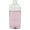 15.2 oz. Clear PET Vale High Clarity Oval Bottle with 28/410 White Ribbed Cap with F217 Liner