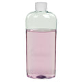 15.2 oz. Clear PET Vale High Clarity Oval Bottle with 28/400 White Ribbed Polypropylene Child-Resistant Cap (CRC) with F217 Liner