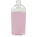 16 oz. Clear PET Cosmo High Clarity Oval Bottle with 24/410 White Ribbed Cap with F217 Liner