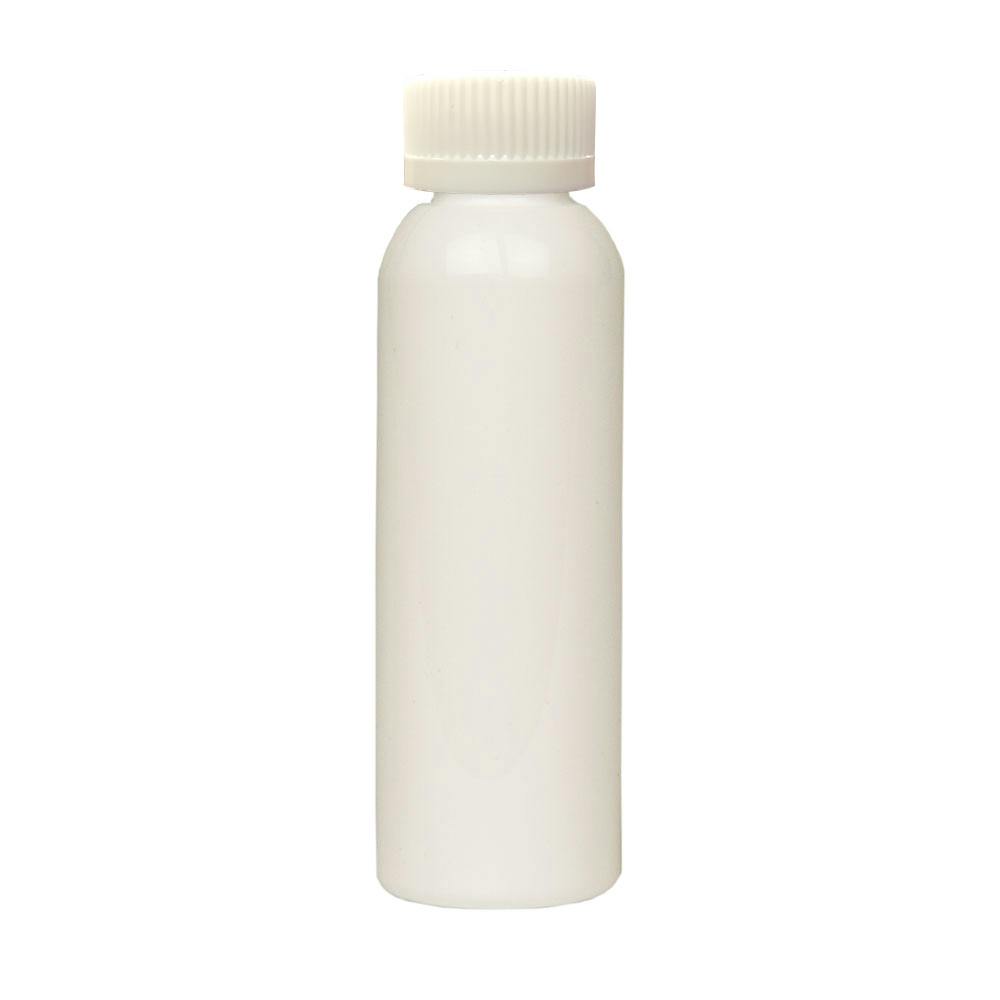2 oz. White PET Cosmo Round Bottle with 20/400 White Ribbed Polypropylene Child-Resistant Cap (CRC) with F217 Liner