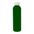 4 oz. Dark Green PET Cosmo Round Bottle with 20/400 White Ribbed Polypropylene Child-Resistant Cap (CRC) with F217 Liner