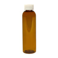4 oz. Clarified Amber PET Cosmo Round Bottle with 20/400 White Ribbed Polypropylene Child-Resistant Cap (CRC) with F217 Liner