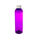 4 oz. Purple PET Cosmo Round Bottle with 20/410 White Ribbed Cap with F217 Liner