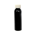 4 oz. Black PET Cosmo Round Bottle with 24/400 White Ribbed Polypropylene Child-Resistant Cap (CRC) with F217 Liner