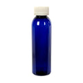 4 oz. Cobalt Blue PET Cosmo Round Bottle with 24/400 White Ribbed Polypropylene Child-Resistant Cap (CRC) with F217 Liner