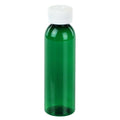 4 oz. Dark Green PET Cosmo Round Bottle with 24/400 White Ribbed Polypropylene Child-Resistant Cap (CRC) with F217 Liner