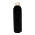 8 oz. Black PET Cosmo Round Bottle with 24/400 White Ribbed Polypropylene Child-Resistant Cap (CRC) with F217 Liner