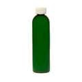8 oz. Dark Green PET Cosmo Round Bottle with 24/400 White Ribbed Polypropylene Child-Resistant Cap (CRC) with F217 Liner