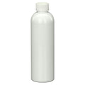 12 oz. White PET Cosmo Round Bottle with 24/400 White Ribbed Polypropylene Child-Resistant Cap (CRC) with F217 Liner