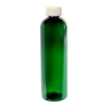 12 oz. Dark Green PET Cosmo Round Bottle with 24/400 White Ribbed Polypropylene Child-Resistant Cap (CRC) with F217 Liner