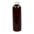 12 oz. Light Amber PET Cosmo Round Bottle with 24/400 White Ribbed Polypropylene Child-Resistant Cap (CRC) with F217 Liner
