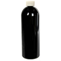 32 oz. Black PET Cosmo Round Bottle with 28/400 White Ribbed Polypropylene Child-Resistant Cap (CRC) with F217 Liner