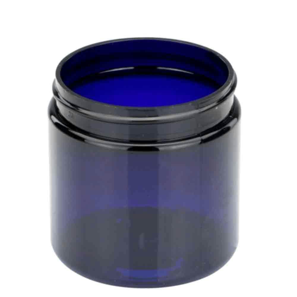 4 oz. Cobalt Blue PET Straight-Sided Round Jar with 58/400 Neck (Cap Sold Separately)