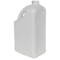 128 oz. White HDPE PCR Slant Handle Jug with 38/400 White Ribbed Polypropylene Child-Resistant Cap (CRC) with F217 Liner