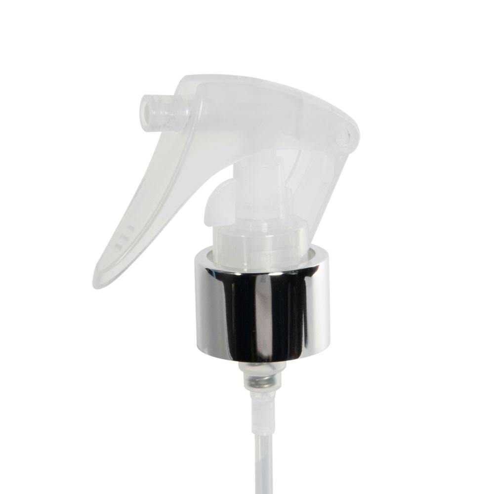 24/410 Natural/Silver Mini Trigger Sprayer with 7-3/4" Dip Tube & Locking Ship Clip