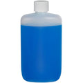 8 oz. Natural HDPE Oval Bottle with 24/410 White Ribbed Cap with F217 Liner