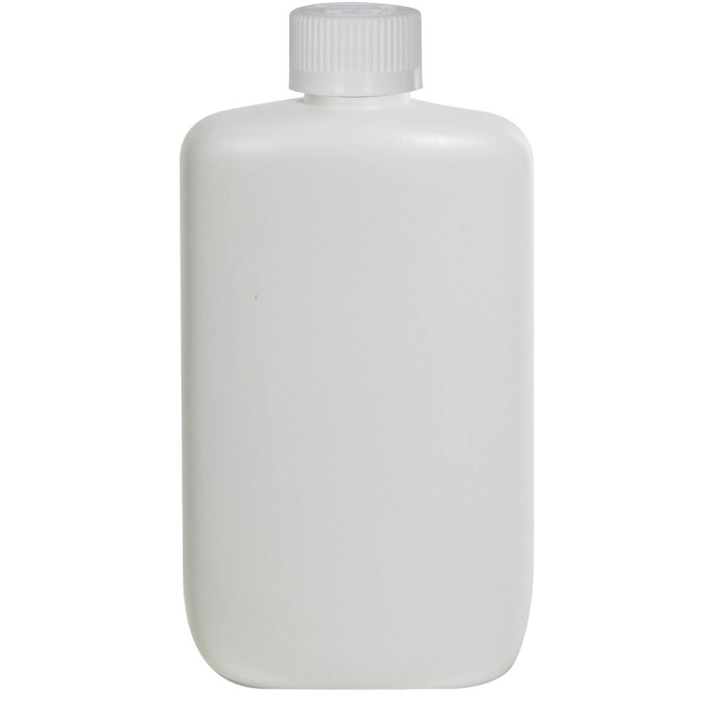 8 oz. White HDPE Oval Bottle with 24/410 White Ribbed Polypropylene Child-Resistant Cap (CRC) with F217 Liner