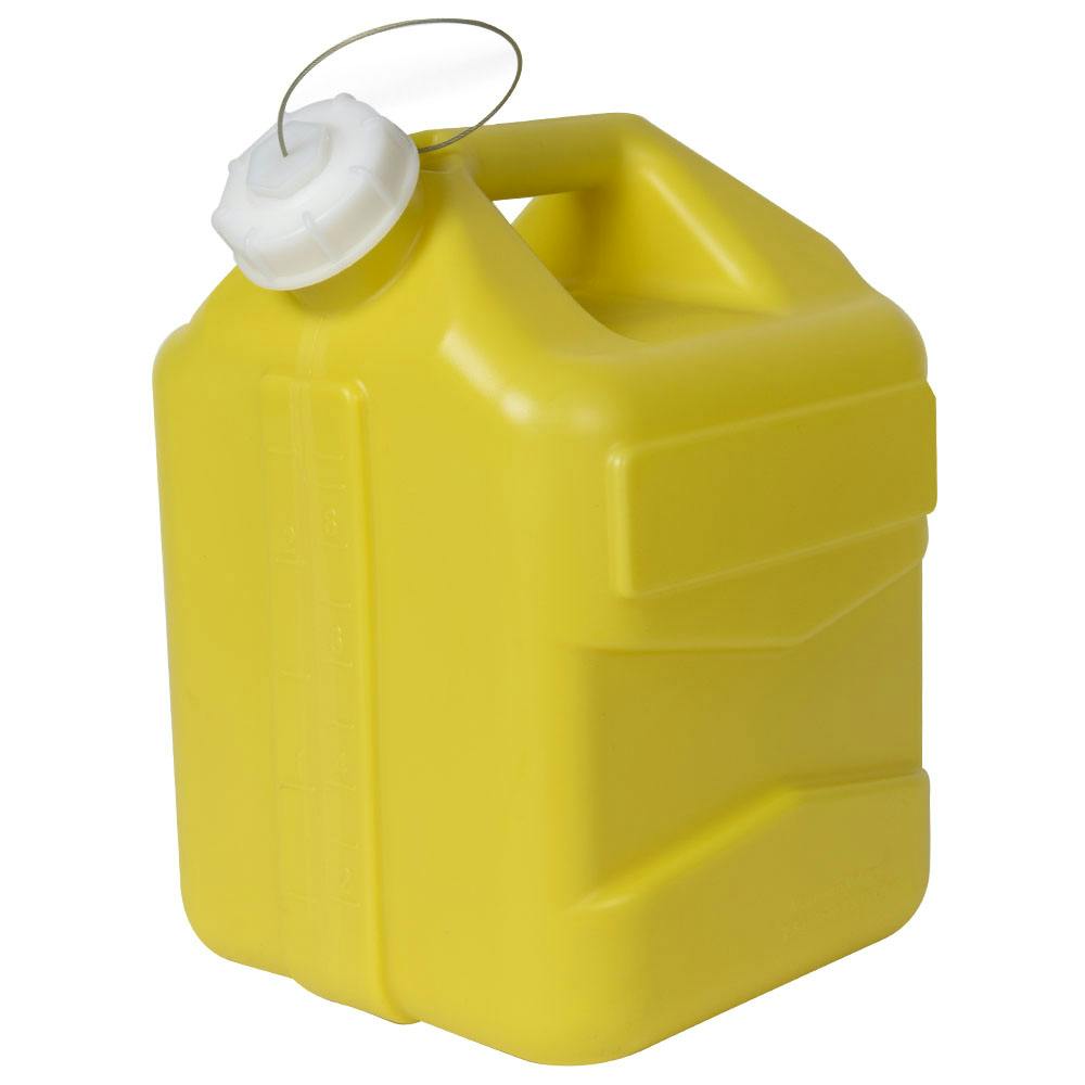 2-1/2 Gallon Yellow Polyethylene 3rd Generation Jug with Cap