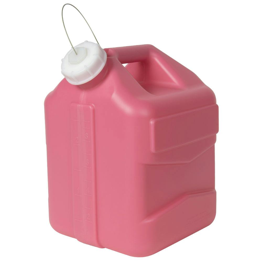 2-1/2 Gallon Pink Polyethylene 3rd Generation Jug with Cap