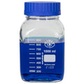 1000mL Clear Glass Square Wide Mouth Media Storage Bottle with GL80 Cap