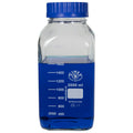 2000mL Clear Glass Square Wide Mouth Media Storage Bottle with GL80 Cap