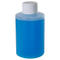 4 oz. Natural HDPE Squat Cylindrical Straight Bottom Bottle with 24/410 White Ribbed Cap with F217 Liner