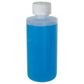 6 oz. Natural HDPE Squat Cylindrical Straight Bottom Bottle with 24/410 White Ribbed Polypropylene Child-Resistant Cap (CRC) with F217 Liner