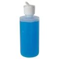 6 oz. Natural HDPE Squat Cylindrical Straight Bottom Bottle with 24/410 White Ribbed Flip-Top Dispensing Cap