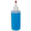 6 oz. Natural HDPE Squat Cylindrical Straight Bottom Bottle with 24/410 Natural Yorker Dispensing Cap with Regular Red Tip