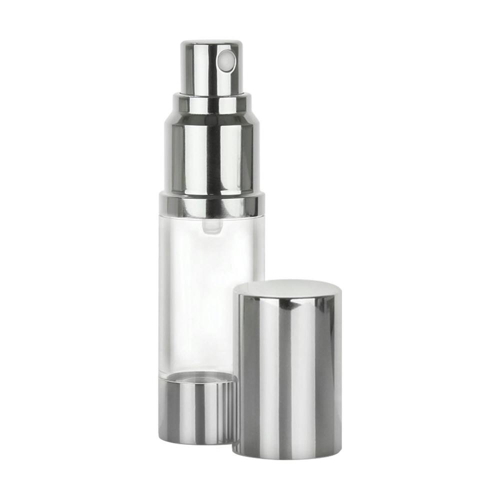 15mL Clear/Shiny Aluminum Airless Spray Bottle
